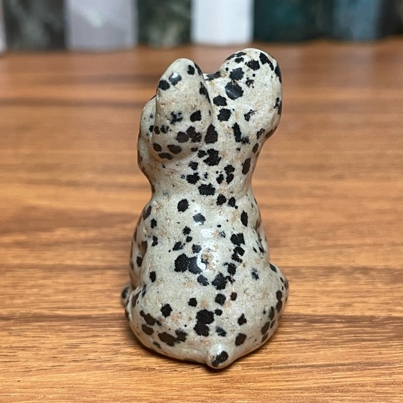 Dalmatian Jasper Pug Dog Crystal Carving - Picture 5 of 7